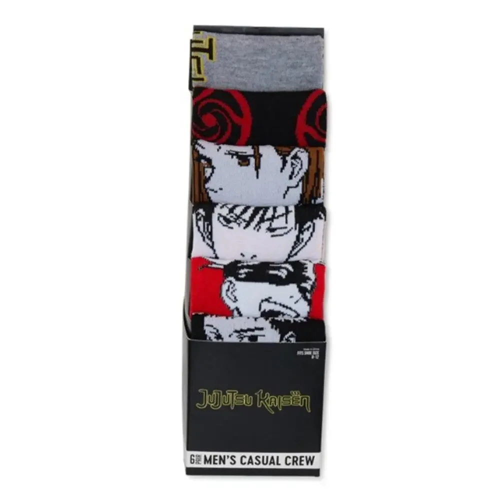 Jujutsu Kaisen Anime Casual Crew Socks-6 Pairs